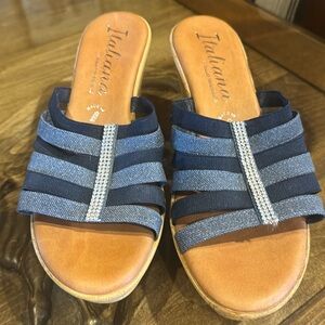 Italianna denim and navy sandal
